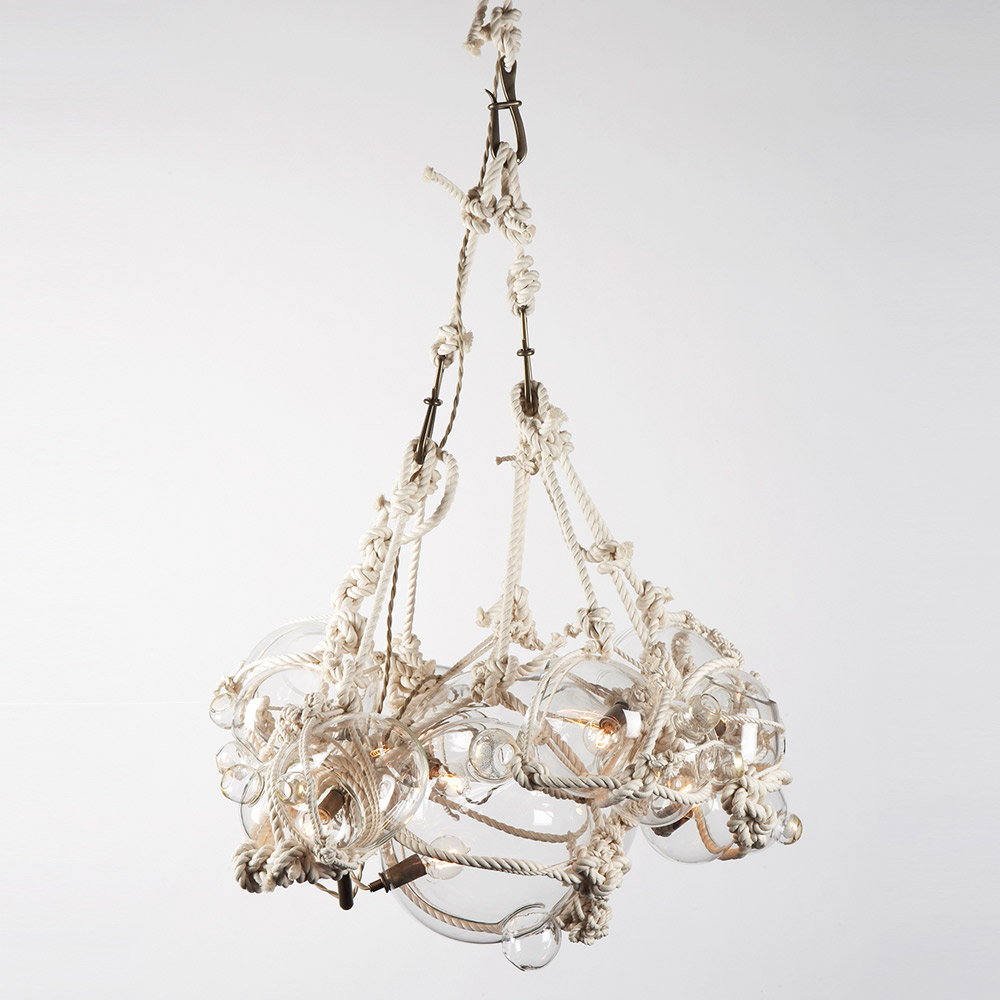 Knotty Bubbles Chandelier (1 Lg, 6 Sm Bubbles) | Lindsey