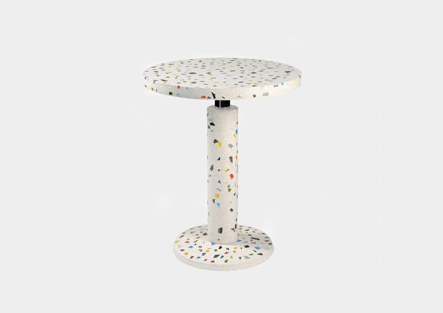 Karl home 35.5 in. Round Silver Tempered Glass Top Dining