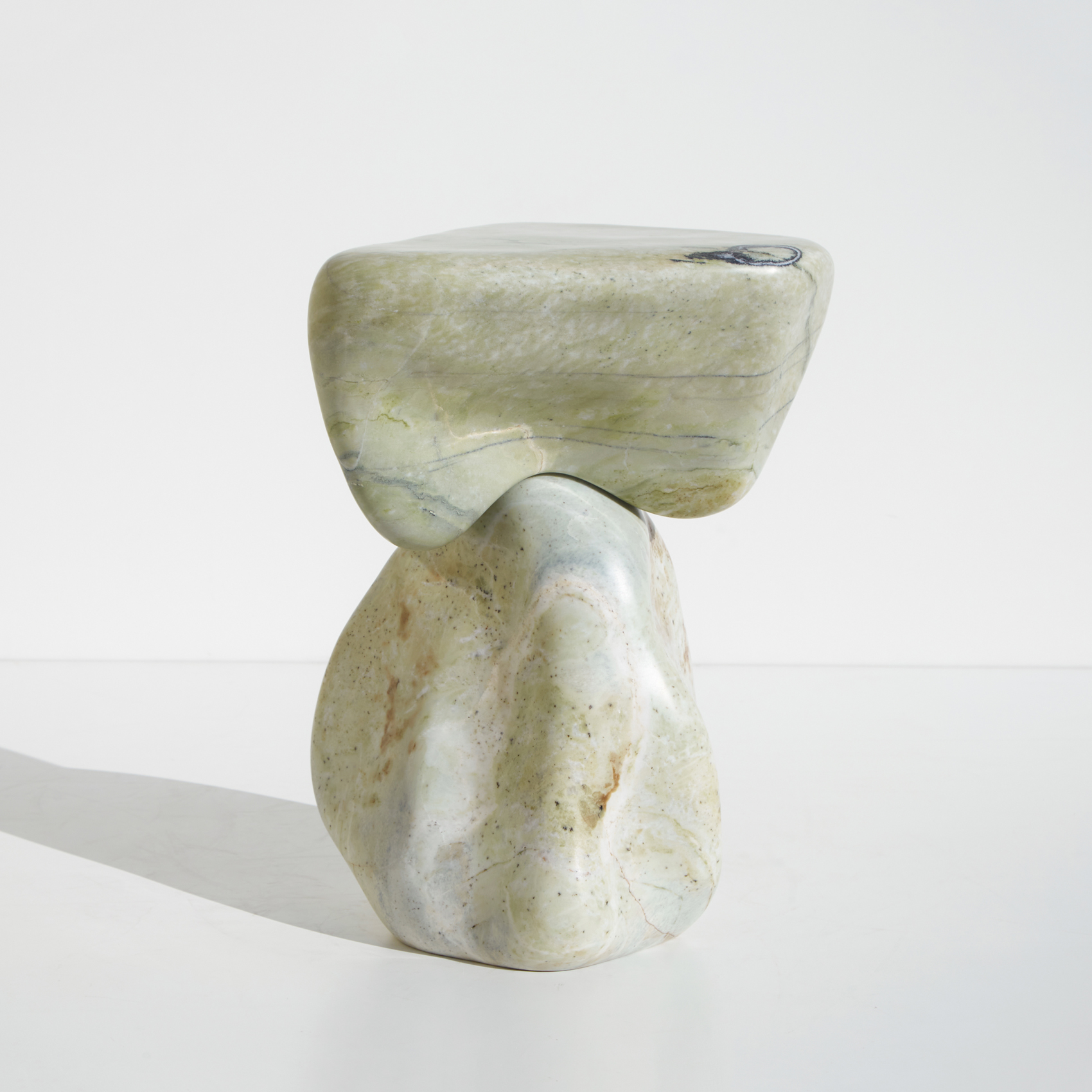 Stacked Stone Side Table Green Marble Ian Collings The Future Perfect