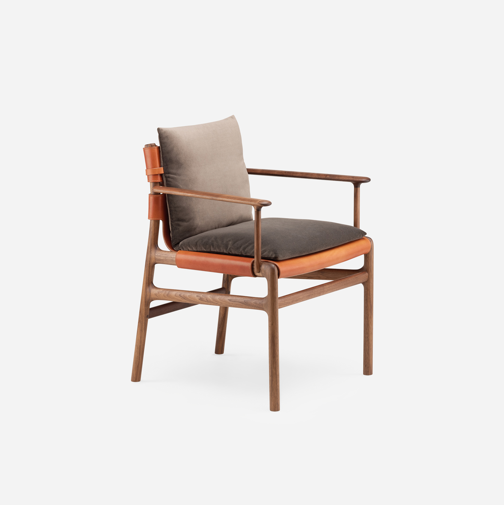 Leather and timber armchair clearance